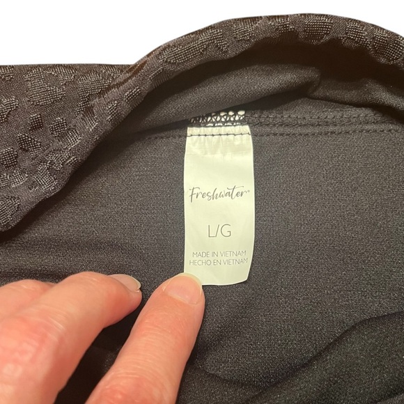 Freshwater High Waisted Black Leopard Print Bikini Bottom Size L - Picture 8 of 9